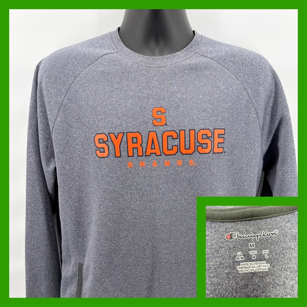 Champion Syracuse Orange Pullover‎ Sweatshirt Mens SZ M Gray Heather Performance